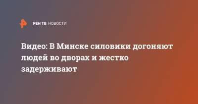 Видео: В Минске силовики догоняют людей во дворах и жестко задерживают