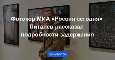 Фотокор МИА «Россия сегодня» Питалев рассказал подробности задержания