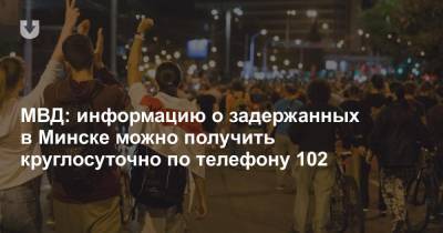 МВД: информацию о задержанных в Минске можно получить круглосуточно по телефону 102
