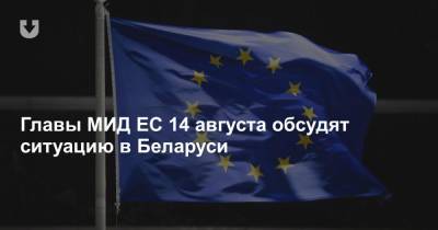Главы МИД ЕС 14 августа обсудят ситуацию в Беларуси