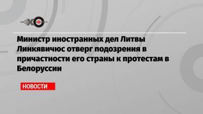 Министр иностранных дел Литвы Линкявичюс отверг подозрения в причастности его страны к протестам в Белоруссии