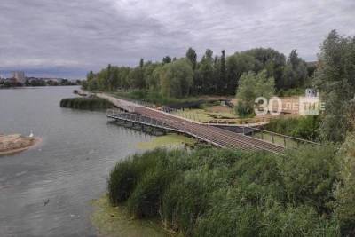 Пешеходный мост через озеро Кабан в Казани откроют осенью