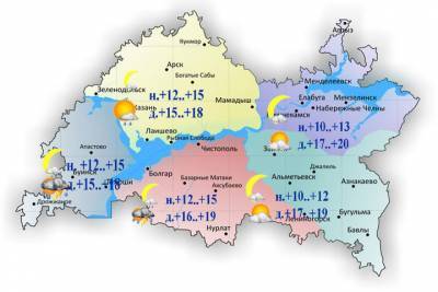 Татарстанцам прогнозируют дождливый четверг