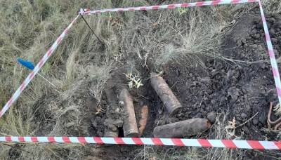 Свидетельства военного лихолетья: в районе Чалтыря нашли снаряды от советской гаубицы