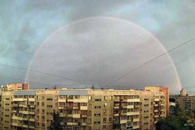Огромную радугу в небе заметили жаворонки-новосибирцы