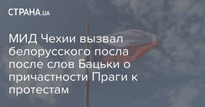 МИД Чехии вызвал белорусского посла после слов Бацьки о причастности Праги к протестам
