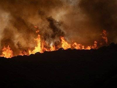 В Лос-Анджелесе эвакуированы по меньшей мере 100 домов из-за крупного пожара в районе Лейк Хьюс