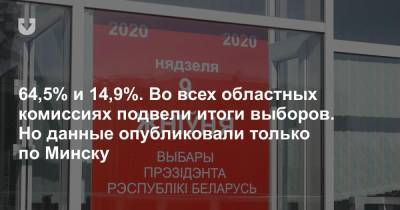 64,5% и 14,9%. Во всех областных комиссиях подвели итоги выборов. Но данные опубликовали только по Минску