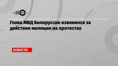 Глава МВД Белоруссии извинился за действия милиции на протестах