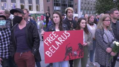 Митинги в поддержку протестующих в Белоруссии расходятся по всей Европе