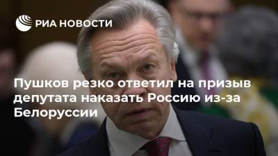 Пушков резко ответил на призыв депутата наказать Россию из-за Белоруссии