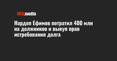 Нардеп Ефимов потратил 400 млн на должников и выкуп прав истребования долга