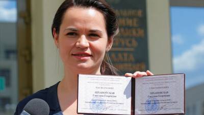 Тихановская считает, что за нее проголосовали до 70% избирателей