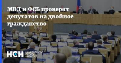 МВД и ФСБ проверят депутатов на двойное гражданство