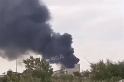 В Одессе вспыхнул пожар на заводе вторсырья: все заволокло густым дымом (видео)