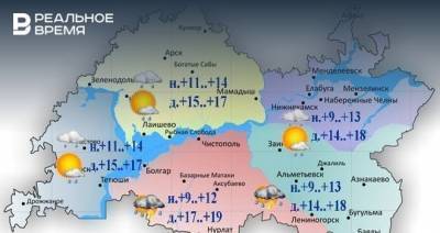 Сегодня в Татарстане ожидаются дожди с грозами и до +19 градусов