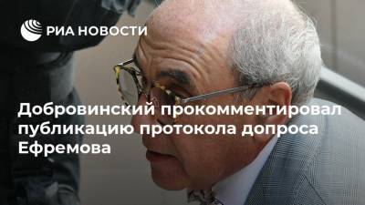 Добровинский прокомментировал публикацию протокола допроса Ефремова