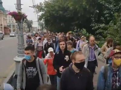 В Иркутске прошел митинг и шествие в поддержку хабаровчан