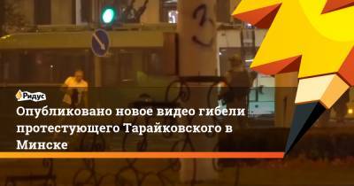 Опубликовано новое видео гибели протестующего Тарайковского в Минске