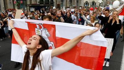 В Нью-Йорке прошел митинг в поддержку протестов в Белоруссии