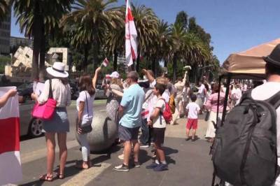 В Сан-Франциско состоялась акция в поддержку протестующих в Беларуси