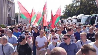 В центре Минска собрались сторонники президента Лукашенко