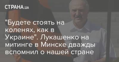 "Будете стоять на коленях, как в Украине". Лукашенко на митинге в Минске дважды вспомнил о нашей стране