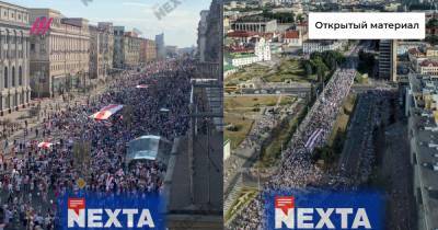 Настоящее море людей идет шествием по улицам Минска. Они кричат «В отставку!».