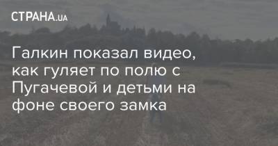 Галкин показал видео, как гуляет по полю с Пугачевой и детьми на фоне своего замка