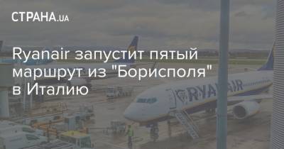 Ryanair запустит пятый маршрут из "Борисполя" в Италию