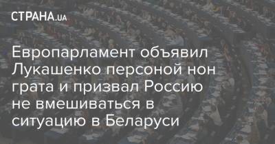 Европарламент объявил Лукашенко персоной нон грата и призвал Россию не вмешиваться в ситуацию в Беларуси