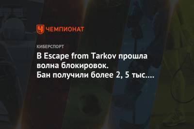 В Escape from Tarkov прошла волна блокировок. Бан получили более 2,5 тыс. игроков