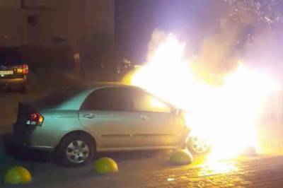 В ГСЧС заявили, что причиной возгорания машины "Схем" стал умышленный поджег