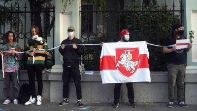 В Москве завершилась девятая акция солидарности у посольства Белорусии