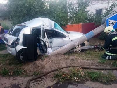 Пострадали 2 взрослых и 2 детей: В Каменском автомобиль Renault Clio врезался в электроопору