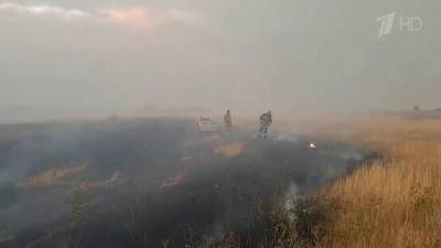 В Волгоградской области спасатели противостоят крупному природному пожару
