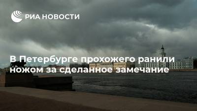 В Петербурге прохожего ранили ножом за сделанное замечание