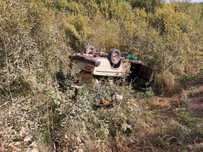 Водитель погиб и двое пассажиров получили травмы в перевернувшейся в Тверской области легковушке