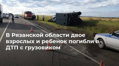 В Рязанской области двое взрослых и ребенок погибли в ДТП с грузовиком