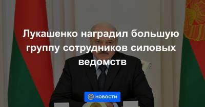 Лукашенко наградил большую группу сотрудников силовых ведомств