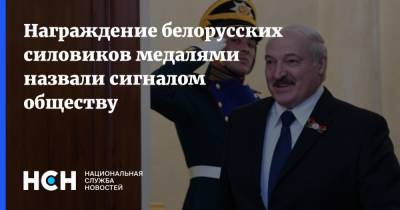 Награждение белорусских силовиков медалями назвали сигналом обществу