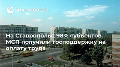 На Ставрополье 98% субъектов МСП получили господдержку на оплату труда