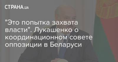 "Это попытка захвата власти". Лукашенко о координационном совете оппозиции в Беларуси
