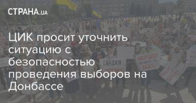 ЦИК просит уточнить ситуацию с безопасностью проведения выборов на Донбассе