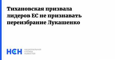 Тихановская призвала лидеров ЕС не признавать переизбрание Лукашенко