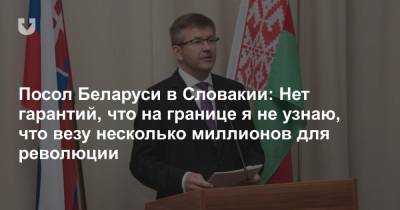 Посол Беларуси в Словакии: Нет гарантий, что на границе я не узнаю, что везу несколько миллионов для революции