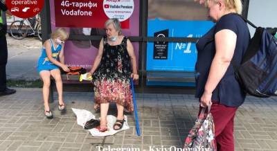 В Киеве водитель маршрутки протянул пенсионерку по асфальту, зажав ее дверями (фото, видео)