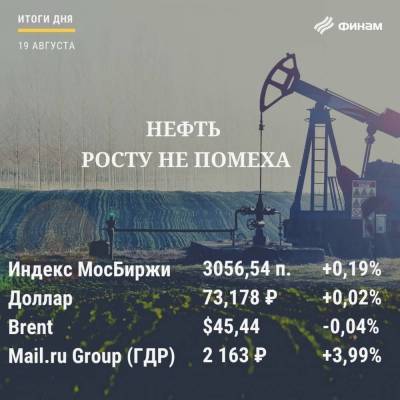 Итоги среды, 19 августа: Российский рынок завершил день в плюсе, несмотря на слабость нефти