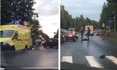 Парень кинулся под машину в Петрозаводске: от удара он летел несколько метров (ВИДЕО)