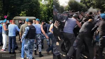 Драка десантников и бойцов Росгвардии в Москве попала на видео